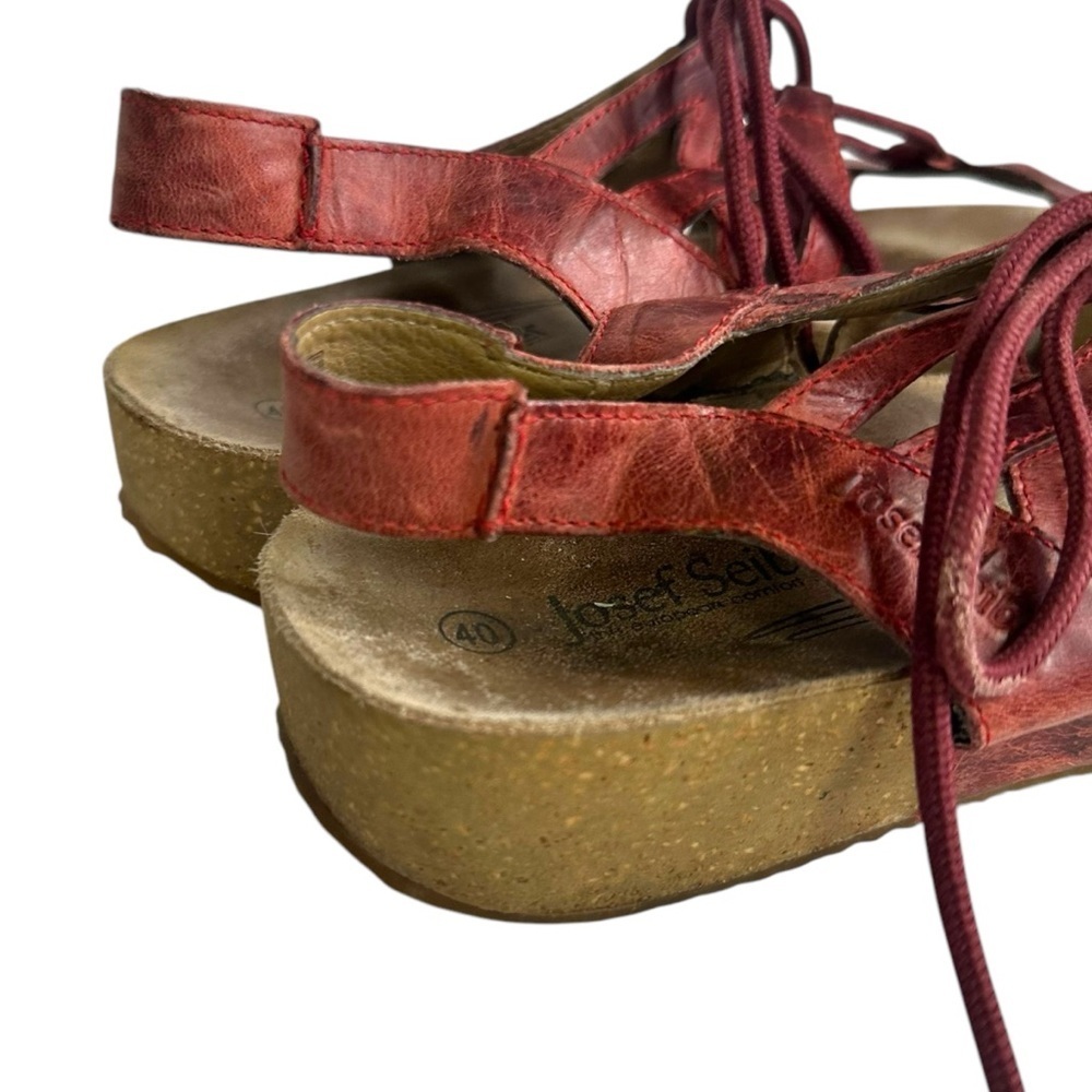 Josef Seibel Tonga Burgundy Red Sandal Size 40 - Picture 6 of 10